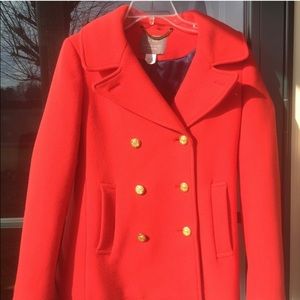 J crew red stadium jacket